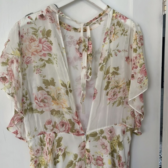 Pink green floral summer dress - Picture 5 of 6